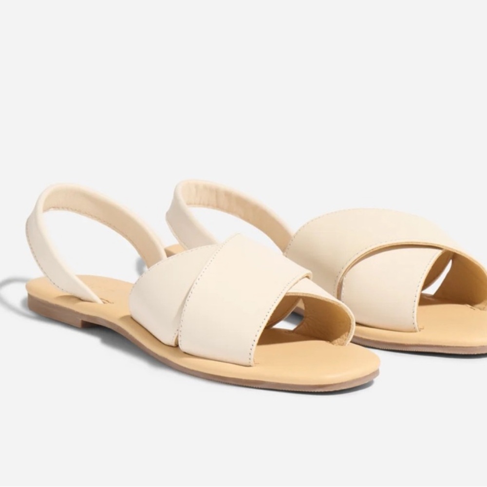 NISOLO ALLDAY CROSS Sandals in Cream/ Slingback Cross-Band Sandals